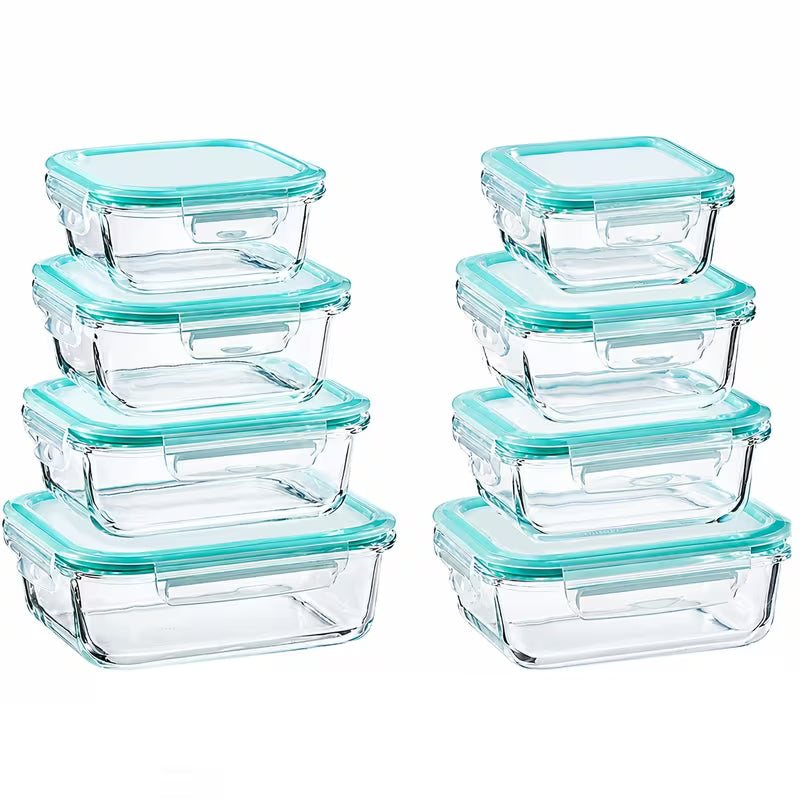 Gudkor 16pcs Glass Container Seal Food Storage Box