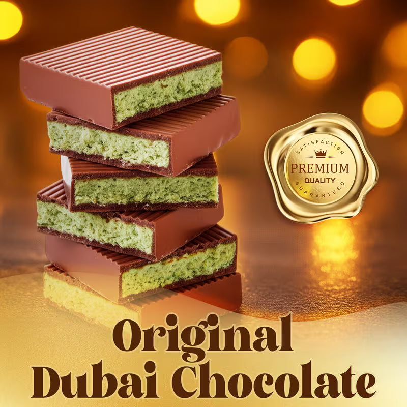 Gudkor Dubai Chocolate Bar ‒ 2.3 oz | Milky Crispy Chocolate with Crunchy Kunafa & Rich Pistachio Paste