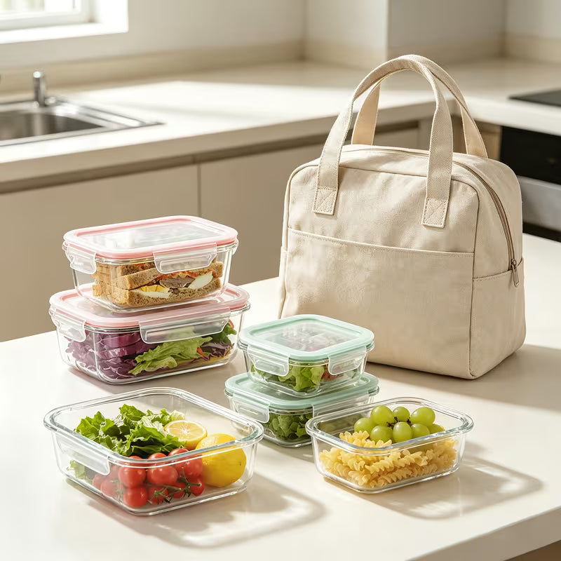 Gudkor 16pcs Glass Container Seal Food Storage Box
