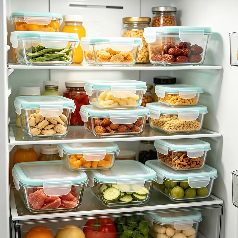 Gudkor 16pcs Glass Container Seal Food Storage Box